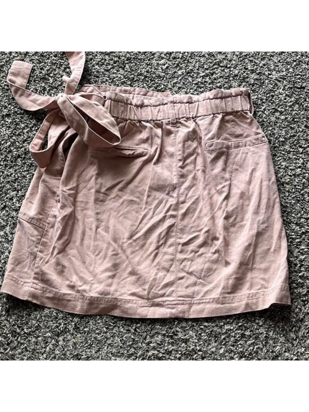 Y2K tgla Tie Waist Linen Blend Medium Mini Skirt Dainty Romantic Festival Girly - Picture 4 of 7